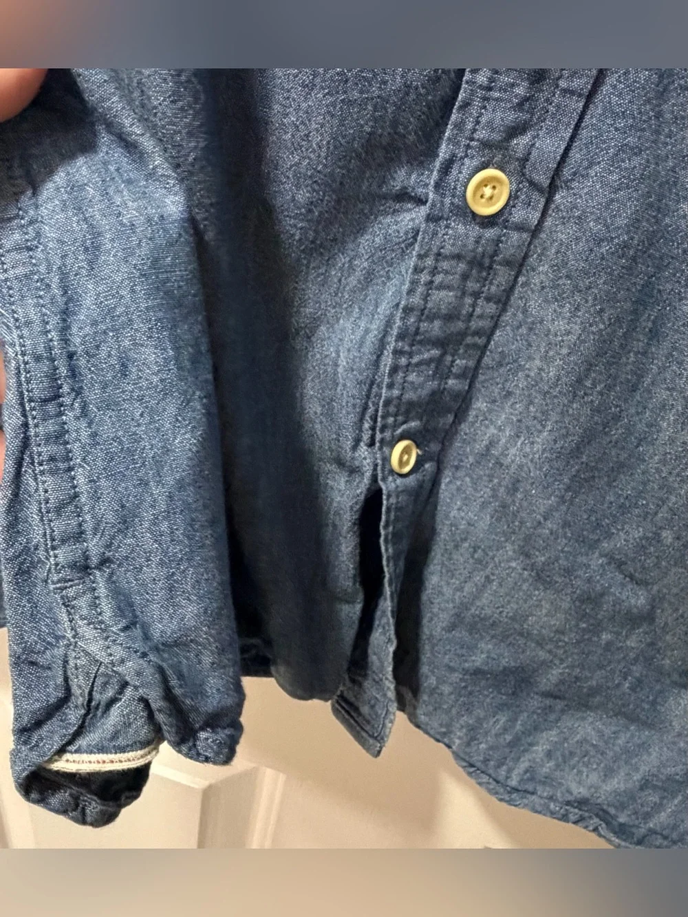 Banana Republic Men’s Slim Fit Blue Chambray Button-Down Shirt - Size M